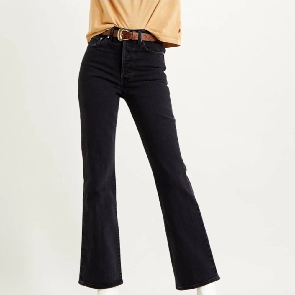 Levi's Black Boot Cut Jeans High-Waisted Sleek